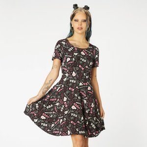 Dangerfield Black Friday Printed Viscose Pastel Goth Dress